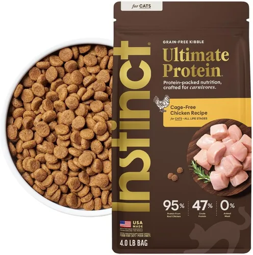 Miniatura 10 de Instinct Ultimate Protein Sin Granos Receta de Pollo Libre de Jaula Natural Comida Seca para Gatos, Bolsa de 10 lb