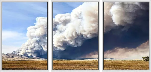 Miniatura 69 de SIGNWIN Lienzo enmarcado para pared, juego de arte nublado de tormenta, cielo, bosque otoñal, árboles, rústico, naturaleza, fotografía, realismo