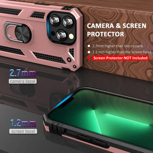 Miniatura 2 de ADDIT i Phone 13 Pro Max - Funda para iPhone 13 Pro Max, con anillo de soporte, soporte ajustable, grado militar, protección resistente, a prueba