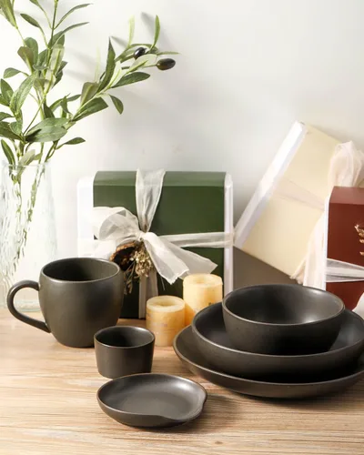 Miniatura 7 de Soporte de cuchara de cerámica, soporte para cuchara de cocina negro mate para estufa, soporte para utensilios de 4.9 pulgadas para cucharones
