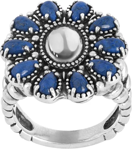 Miniatura 5 de American West - Anillo de plata de ley para mujer, diseño de lapislázuli, tallas 5 a 10, Metal, lapislázuli