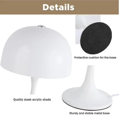Miniatura 7 de Lámpara de mesa moderna y elegante para dormitorio, lámpara de mesa de 3 luces LED para sala de estar, oficina, lámpara de escritorio de hongo