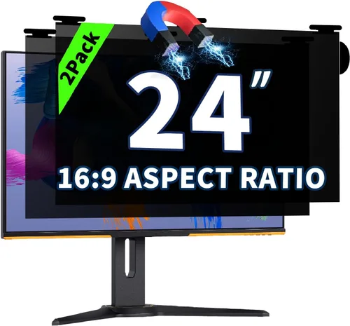 Miniatura 23 de Paquete de 2 pantallas magnéticas colgantes de privacidad para computadora de 27 pulgadas para monitor de pantalla ancha de 16:9, pantalla