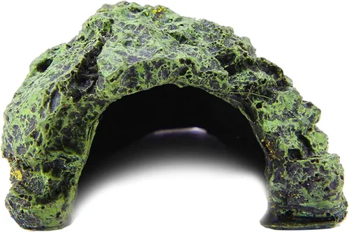 Miniatura 5 de TOPINCN Cueva para ocultar peces, plataforma para tomar el sol, escondite de cueva, tanque de reptiles, decoración de resinas, cueva de roca