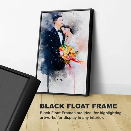 Miniatura 3 de Awesometik Lienzo de retrato de acuarela de foto, impresión de ilustración de boda, obra de arte personalizada, arte de acuarela, arte de pared