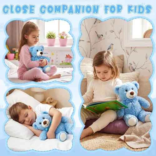 Miniatura 4 de Civaner Paquete de 4 osos de peluche de 14 pulgadas, lindos osos suaves, regalos a granel para mujeres, mejores amigas y novias (azul)