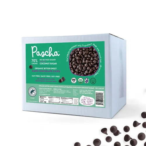 Miniatura 16 de Pascha Chips de Chocolate Semidulce Orgánico a Granel para Hornear 55% Cacao, Sin Alérgenos, Sin OGM, Vegano y de Comercio Justo, 10 Libras