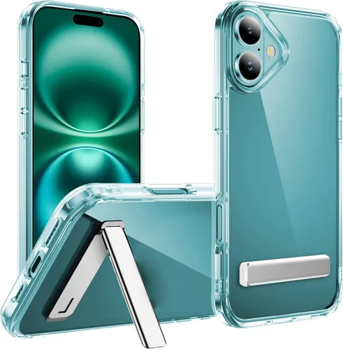 Miniatura 15 de CEDO Funda con soporte para iPhone 15, ajustable en 3 direcciones con soporte de metal, parachoques resistente a golpes de grado militar, cubierta
