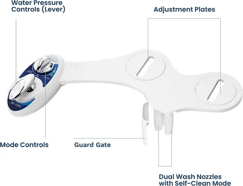 Miniatura 8 de Doble boquilla de limpieza Luxe Bidet Neo 180 (elite serie), complemento con fuertes válvulas llave y mangueras de metal., Neo 180