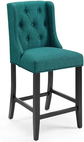 Miniatura 12 de Modway Baronet - Juego de 2 taburetes tapizados de tela con botones copetudos, color azul