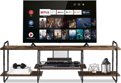 Miniatura 21 de VECELO Soporte de TV con tomas de corriente para televisores de hasta 75 pulgadas, centro de entretenimiento multimedia de 62 pulgadas con estación