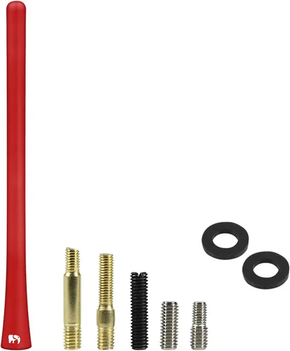 Miniatura 5 de ONE250 Antena de goma flexible de 7 pulgadas, compatible con Nissan - Frontier (1998-2021), Titan (2004-2023), Rogue (2008-2021), Pathfinder Rojo