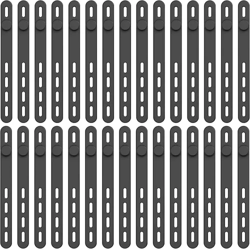 30 bridas de silicona para cables, organizador de cables reutilizable, amarre ajustable para cables de carga, organizador de cables de silicona
