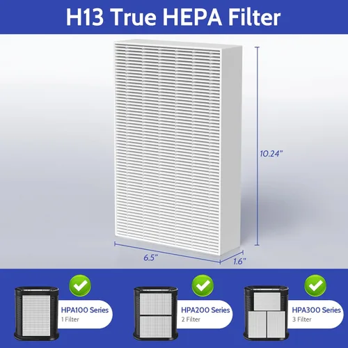 Miniatura 6 de Paquete de 6 filtros HEPA HPA300 de repuesto para purificador de aire Honeywell HPA300 compatible con filtros HPA304 HPA200 HPA3300B HPA5300, 6 HEPA