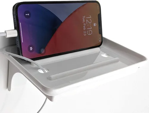 Miniatura 3 de Wonder Shelf - Estante pequeño autoadhesivo de plástico para pared de baño, se adapta sobre el soporte de papel higiénico, diseñado para teléfonos