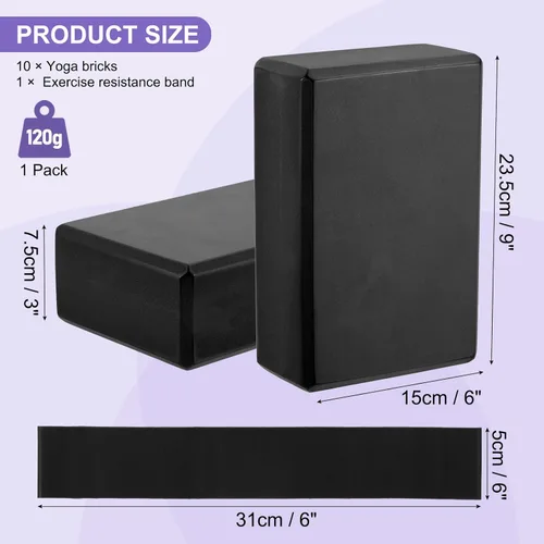 Miniatura 2 de PATIKIL Bloques de yoga y bandas de resistencia, paquete de 10 bloques de yoga de espuma EVA de alta densidad a granel de 9 x 6 x 3 pulgadas