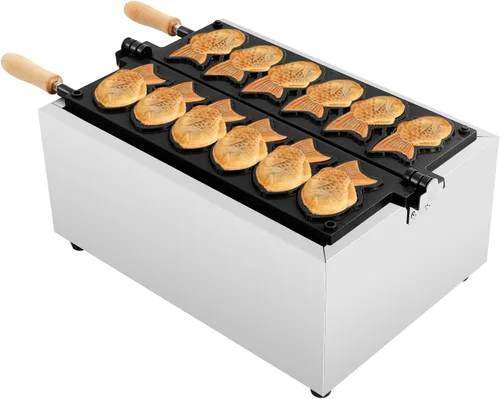 Miniatura 12 de Máquina eléctrica comercial para hacer gofres de huevos de 6 rejillas, máquina de panadería antiadherente, máquina panadera para panqueques
