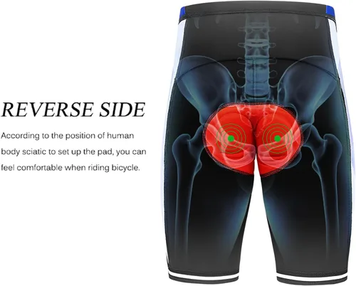 Miniatura 26 de Lixada Camiseta de ciclismo para hombre de manga corta con pantalones cortos acolchados de secado rápido para verano, ropa corta para bicicleta