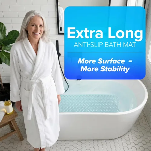 Miniatura 4 de SlipX Solutions - Alfombrilla extra larga y de agarre fuerte para bañera y ducha, para ancianos y niños, de 39 x 16 pulgadas, antideslizante