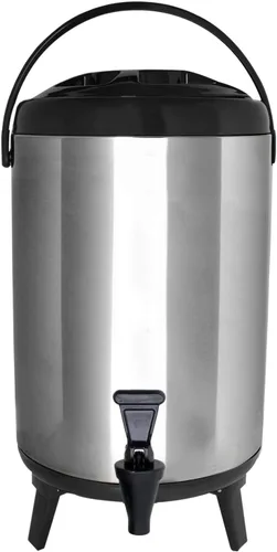 Vollum - Dispensador de bebidas aislado de acero inoxidable – Jarra térmica aislada para café caliente y frío – Dispensador de 12 litros con grifo