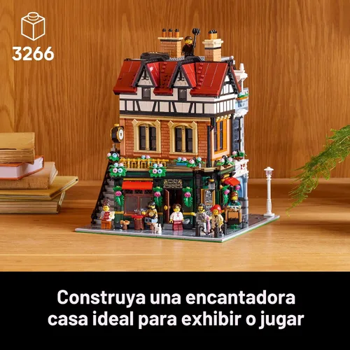 Miniatura 2 de LEGO Icons Set de Construcción de Esquina Tudor para Adultos 18+ - Kit de Casa en Miniatura DIY - Set de Construcción de Casa en Miniatura