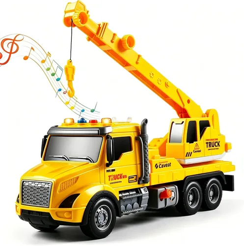 Camión grúa de juguete para niños de 3 a 7 años, juguetes para niños vehículo de construcción impulsado por fricción con brazo extensible, grúa