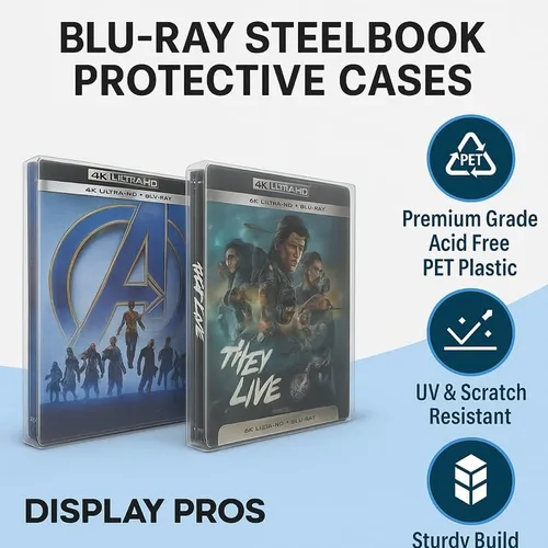 Miniatura 2 de GRITLY Steelbook Protector Cases - Crystal Clear PET Plastic Sleeves Compatible with Blu-ray & 4K UHD Steelbooks - Scratch-Resistant Display Cases