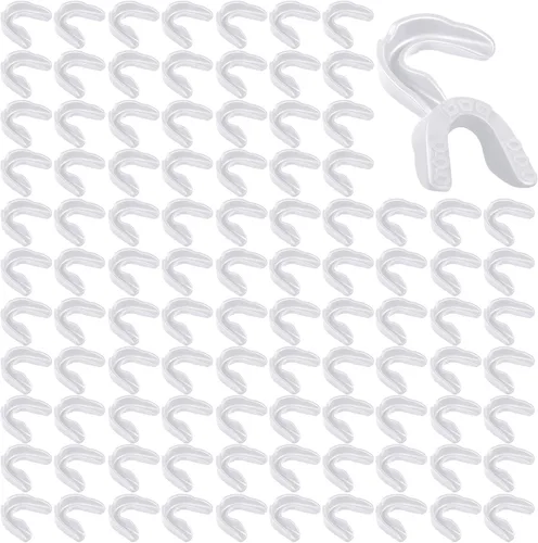 Miniatura 12 de Kathfly Paquete de 100 protectores bucales deportivos a granel atléticos a granel de goma de mascar de silicona para protección de dientes