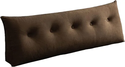 Miniatura 8 de Almohada de cuña para dormir, cabecero de espalda, cojín triangular largo, almohadas de lectura para sentarse en la cama para adultos con funda
