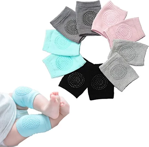BOSONER Rodilleras antideslizantes para bebés, rodilleras unisex para bebés y niños pequeños, 5 pares