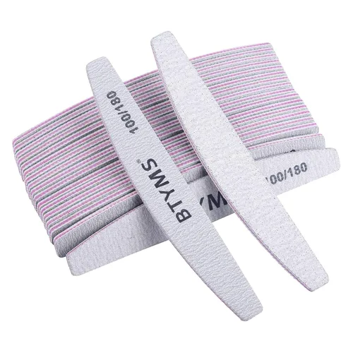 Miniatura 11 de BTYMS 10 piezas de limas de uñas de grano 100/180 - Tablas de esmeril de doble cara para uñas acrílicas, de gel y naturales