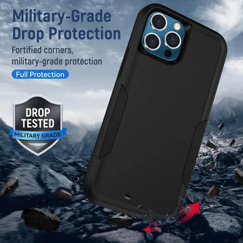 Miniatura 7 de Funda para iPhone 12 Pro Max, con protector de pantalla, [probada contra caídas de grado militar], resistente, resistente, a prueba de golpes