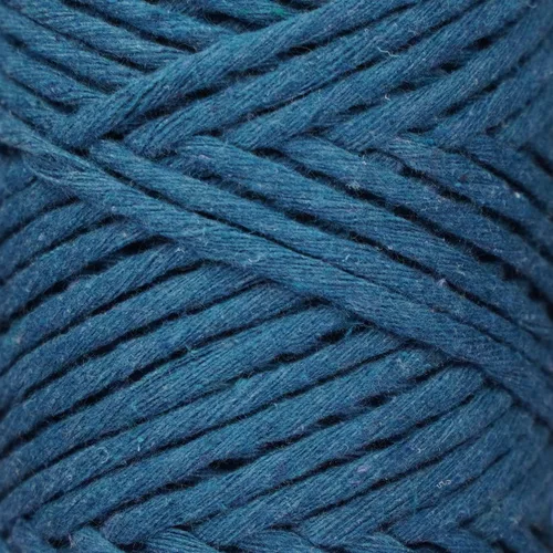 Miniatura 4 de Makromecity, Cordón de macramé de un solo hilo de 3 mm x 100 yardas (300 pies) Hilo de algodón azul marino de 3 mm de un solo hilo para arte