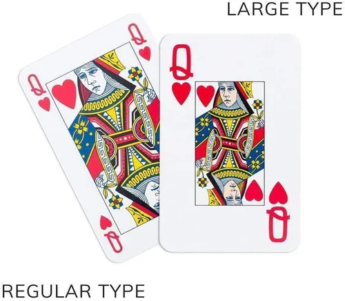 Miniatura 3 de Entretenimiento con cartas Caspari de doble baraja de puente, tipo jumbo, a cuadros