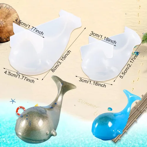 Miniatura 7 de Molde de silicona 3D, moldes de resina de ballena, moldes de vela de cera de soja, molde de jabón hecho a mano, molde de vela de aromaterapia