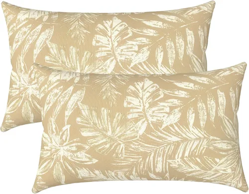 Miniatura 124 de LVTXIII Juego de 2 almohadas lumbares para patio, 12 x 20 pulgadas, resistentes a la decoloración, para exteriores con interiores, cojines lumbares