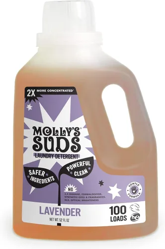 Molly's Suds Detergente líquido para ropa | Jabón detergente para ropa limpia para pieles sensibles | 2 veces concentrado, alta eficiencia (HE) |