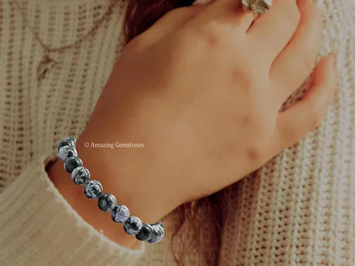 Miniatura 699 de Amazing Gemstone Pulsera de cristal para mujeres y hombres, pulsera de cristal curativo de protección, pulsera elástica con cuentas de piedras