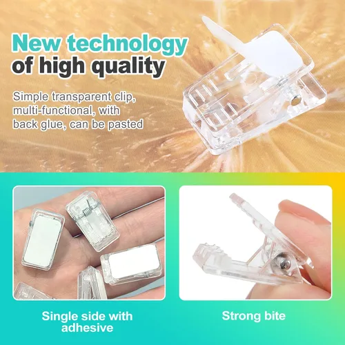 Miniatura 3 de 30 ganchos de pared adhesivos transparentes, clips fuertes para colgar fotos, carteles, tapices y tiras de luces, perchas sin daños para decoración