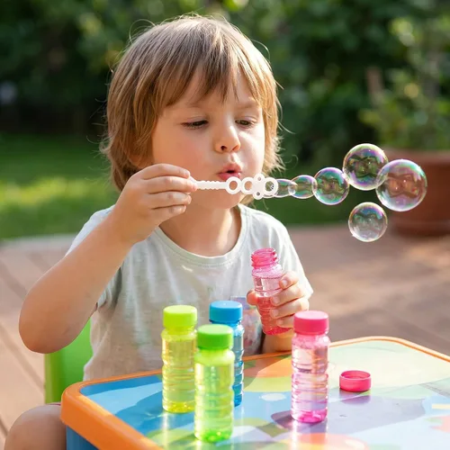 Miniatura 4 de Paquete de 12 botellas de burbujas grandes, solución de burbujas de 4 onzas, juguete novedoso de verano, recuerdo de fiesta de actividades, juego