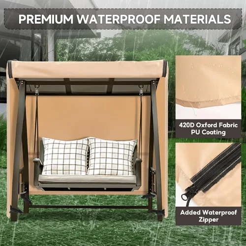 Miniatura 4 de Fundas para Columpios de Exterior para Columpio de Patio de 2 Asientos, 65" L x 50" P x 66" A, Funda para Columpio de 2 Asientos Impermeable, Funda