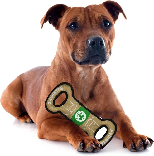 Miniatura 5 de Pets First NBA Boston Celtics - Juguete de nailon resistente para mascotas con costuras de doble ribete y chirriador interior, talla única, CEL-3030