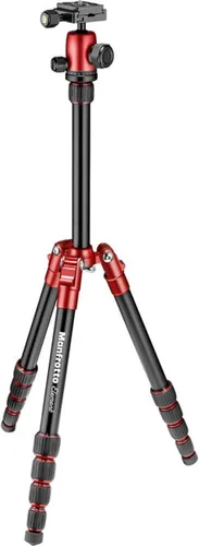 Manfrotto Element Traveller - Kit de trípode pequeño de aluminio de 5 secciones con cabeza esférica Rojo