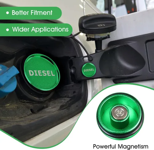 Miniatura 4 de Tapa de combustible diésel de aluminio, tapa magnética de gas de tanque de aluminio más grande actualizada para camiones RAM (2013-2019) 1500 2500