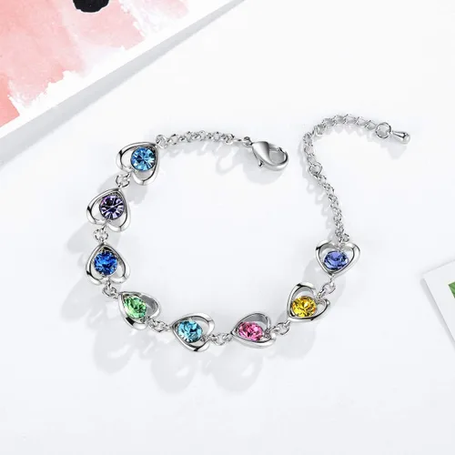 Miniatura 3 de Pulsera de eslabones de corazón empaquetada en caja de regalo - Regalos de San Valentín para niñas y niños. Regalos para el amor, la amistad, Metal