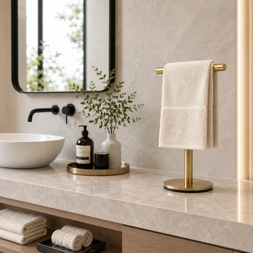 Miniatura 6 de Soporte para toallas de mano de baño, soporte para toallas de mano en forma de T, soporte de acero inoxidable SUS304 para baño, cocina o encimera