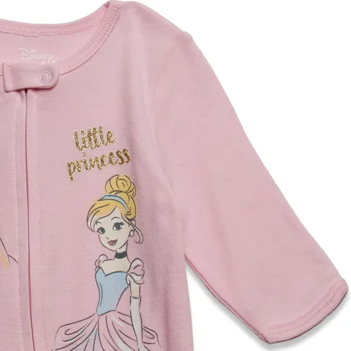 Miniatura 7 de Disney Classics Minnie Mouse Princess Baby Girls 2 Pack Zip Up Sleep N' Play Coveralls Newborn to Infant
