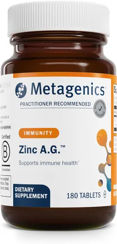 Miniatura 8 de Metagenics Zinc A.G. - Altamente absorbible - 20 mg de zinc - para apoyo inmunológico, salud ósea y metabolismo energético* - Arginato de zinc