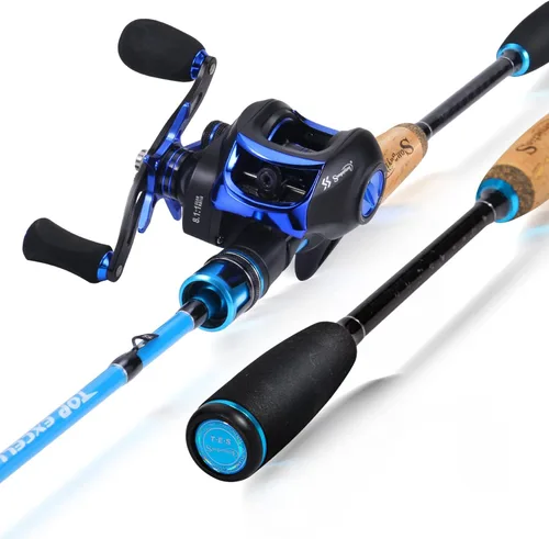 Miniatura 2 de Sougayilang Fishing Rod and Reel Combo, Medium Heavy Fishing Pole with Baitcasting Reel Combo, 2-Piece Baitcaster Combo