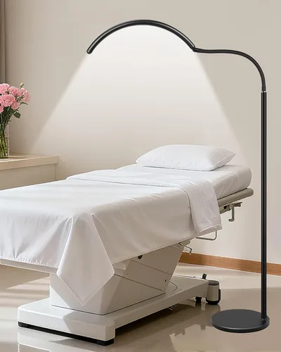 Luz de Piso LED Media Luna - Lámpara Profesional Sin Sombras, Ajustable | para Técnicas de Pestañas, Esteticistas y Tatuadores | Extensiones de